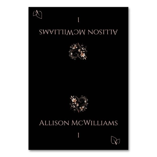 Hochzeitsstift Platzkarten-Blume-Vegetarisches Sym Tischnummer (Vorderseite)