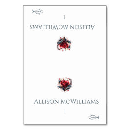 Hochzeitsstift Platzkarten-Fisch Rose Tischnummer