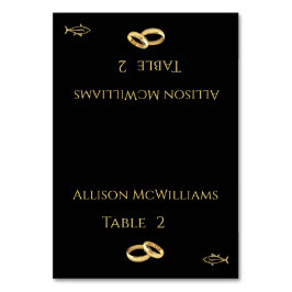 Hochzeitsstift Platzkarten-Fisch-Schwarz- Tischnummer