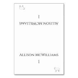 Hochzeitsstift Platzkarten-Fleisch-Symbol-Schwarz  Tischnummer