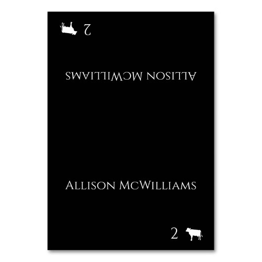 Hochzeitsstift Platzkarten-Fleisch-Symbol-Schwarz Tischnummer (Vorderseite)