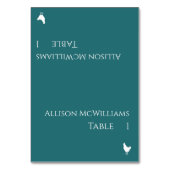 Hochzeitsstift Platzkarten-Geflügel-Smaragdgrün- Tischnummer (Vorderseite)