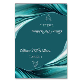 Hochzeitsstift Platzkarten-Geflügel-Smaragdgrün- Tischnummer