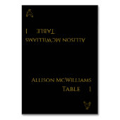 Hochzeitsstift Platzkarten-Geflügel-Symbol-Schwarz Tischnummer (Vorderseite)