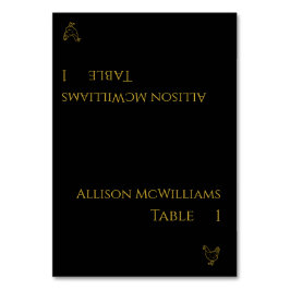 Hochzeitsstift Platzkarten-Geflügel-Symbol-Schwarz Tischnummer