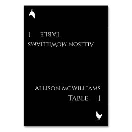 Hochzeitsstift Platzkarten-Geflügel-Symbol-Schwarz Tischnummer