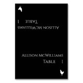 Hochzeitsstift Platzkarten-Geflügel-Symbol-Schwarz Tischnummer (Vorderseite)