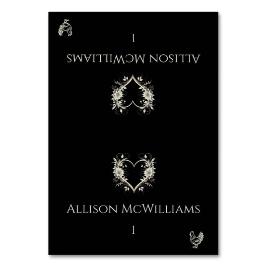 Hochzeitsstift Platzkarten-Hühnchen-Blume Tischnummer (Vorderseite)