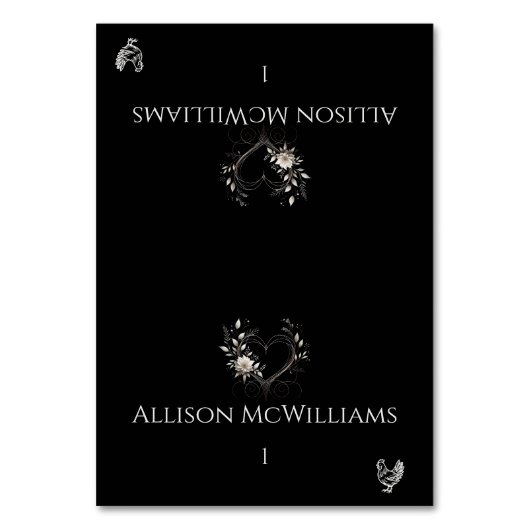 Hochzeitsstift Platzkarten-Hühnchen-Blume Tischnummer (Vorderseite)