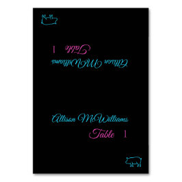 Hochzeitsstift Platzkarten-Schweinefleisch-blau un Tischnummer