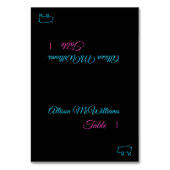 Hochzeitsstift Platzkarten-Schweinefleisch-blau un Tischnummer (Vorderseite)