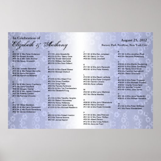 Hochzeitsstift Poster Blue Floral (Vorne)