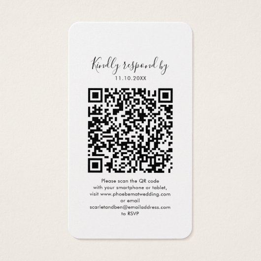Hochzeitsstift QR Code Foto UAWG Enclosure Card (Vorderseite)