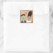 Hochzeitsstift Quadratischer Aufkleber (Tasche)