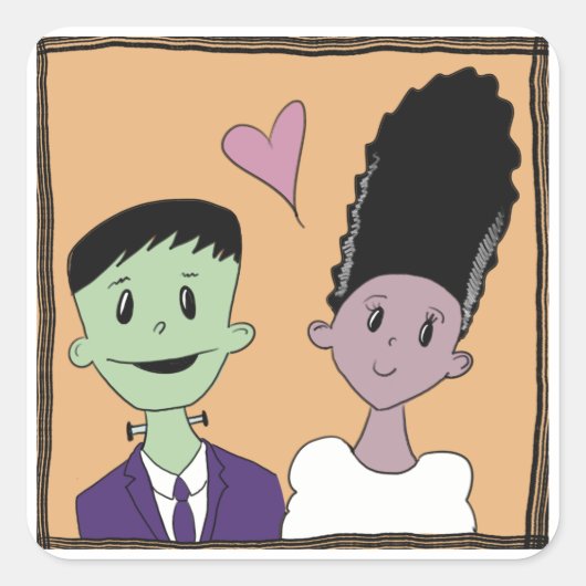 Hochzeitsstift Quadratischer Aufkleber (Vorderseite)