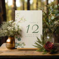 Hochzeitsstift Romantische Tischnummer Eukalyptus