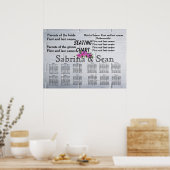 Hochzeitsstift Romantisches Schicksal Poster (Küche)