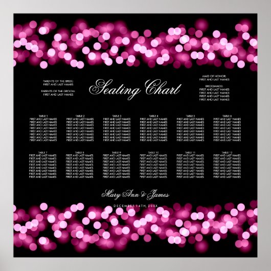 Hochzeitsstift Rosa Hollywood Glam Poster (Vorne)
