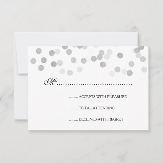 Hochzeitsstift RSVP Imitate Silberstreifen-Glitzer (Vorderseite)