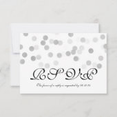 Hochzeitsstift RSVP Imitate Silberstreifen-Glitzer Karte (Rückseite)