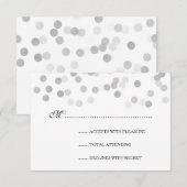 Hochzeitsstift RSVP Imitate Silberstreifen-Glitzer Karte (Vorne/Hinten)