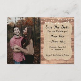 Hochzeitsstift Save the Date Burlap Wood Verlobung Einladung