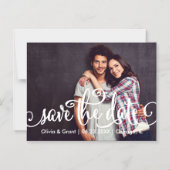 Hochzeitsstift Save the Date | Modern White Script Magneteinladung (Vorderseite)
