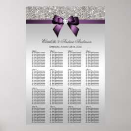Hochzeitsstift Silver Sequin Lila Bow Poster