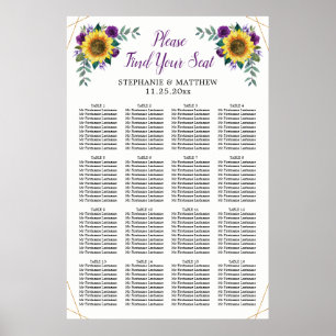 Hochzeitsstift Sonnenblume Lila geometrisch Poster