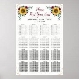Hochzeitsstift Sonnenblumen geometrisch Poster