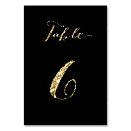Hochzeitsstift Tischnummern Schwarzes Gold Nr. 6