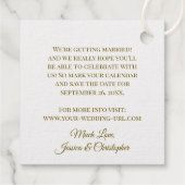 Hochzeitsstift uns Save the Date Frilly Elegant Geschenkanhänger (Rückseite)