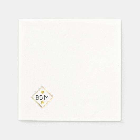 Hochzeitsstift Verheiratete Couple Monogram Serviette (Vorderseite)