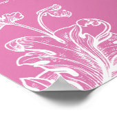 Hochzeitsstift Vintage Wirbel Rosa Poster (Ecke)