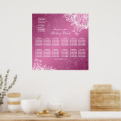 Hochzeitsstift Vintage Wirbel Rosa Poster (Küche)