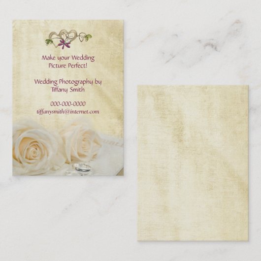 Hochzeitsstift Visitenkarte (Vorne/Hinten)