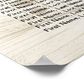 Hochzeitsstift Wasserfarbe Rosa Blume Holz Poster (Ecke)