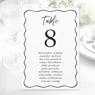 Hochzeitsstift Wavy Frame Guest-Tischnummer Einladung