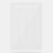 Hochzeitsstift Weiße Tinte Klarglasschild Acrylschild (Vorderseite)