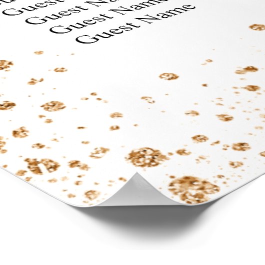 Hochzeitsstift Weißgold Glitzer Poster (Ecke)