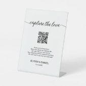 Hochzeitsstifter teilen QR-Code Capture der Liebe Sockelschild (Vorderseite)