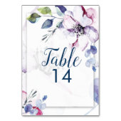 Hochzeitsstiftung | Aquarellblüten Tischnummer (Rückseite)