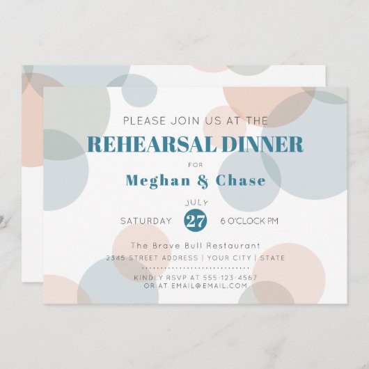 Hochzeitsstiftung | Bold Whimsical Confetti Dots Einladung (Vorne/Hinten)