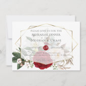 Hochzeitsstiftung | Burgundy Peony Floral Spray Einladung (Vorderseite)