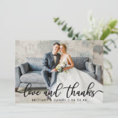 Hochzeitsstiftung dank moderner Kalligraphie Dankeskarte (Stehend Vorderseite)