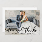 Hochzeitsstiftung dank moderner Kalligraphie Dankeskarte (Vorne/Hinten)