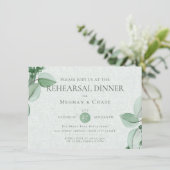 Hochzeitsstiftung | Eleganter Wasserfarbe Eukalypt Einladung (Stehend Vorderseite)