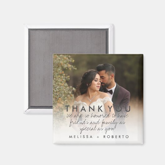 Hochzeitsstiftung Foto Dankeschön Magnet (Vorderseite/Rückseite)