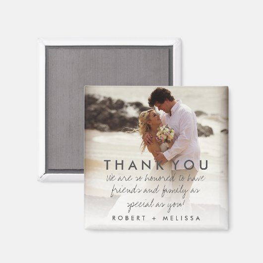 Hochzeitsstiftung Foto Dankeschön Magnet (Vorderseite/Rückseite)