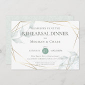 Hochzeitsstiftung | Grayed Jade Green Botanical Einladung (Vorne/Hinten)